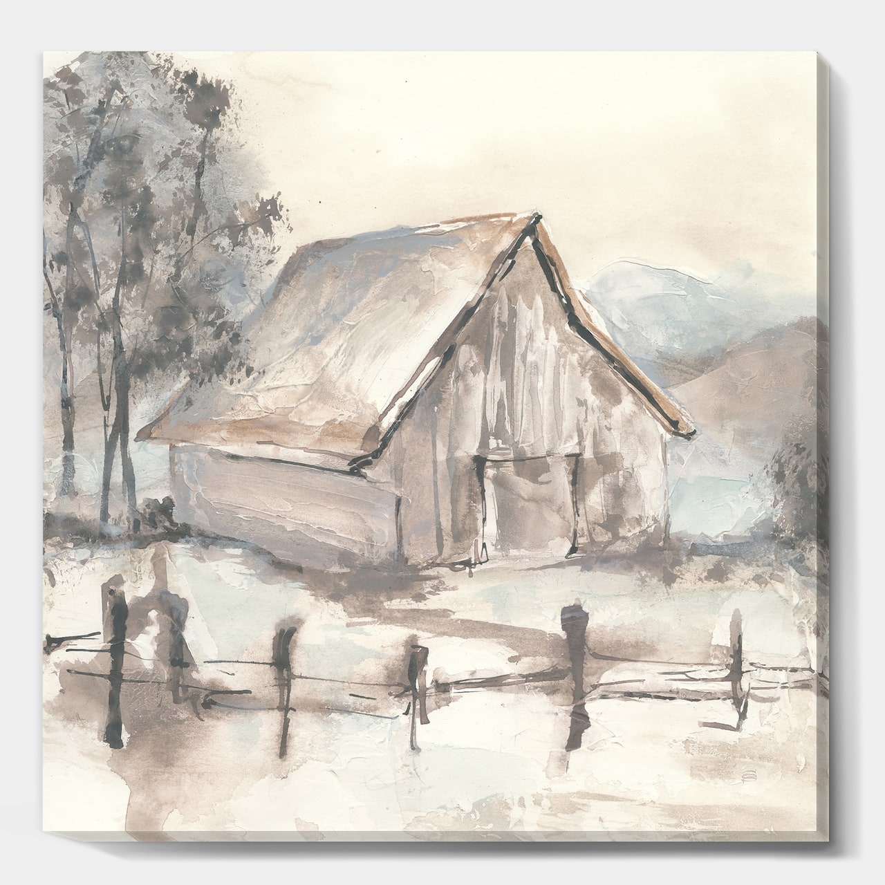 Designart - Farmhouse Barn Grey VII - Modern Farmhouse Gallery-wrapped Canvas